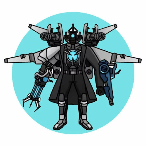 Цветной вариант раскраски гравити ган титан камерамен