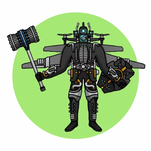 Цветной пример раскраски новый титан камерамен апгрейд