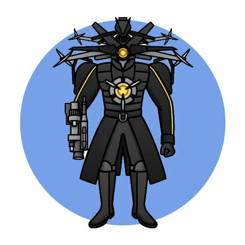 Цветной пример раскраски титан дронмен