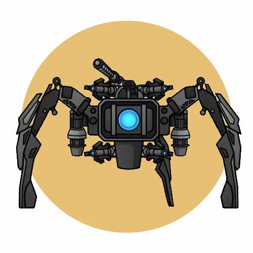 Цветной вариант раскраски upgraded camera strider