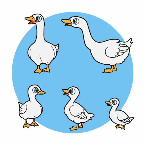 Цветной вариант раскраски гуси гага