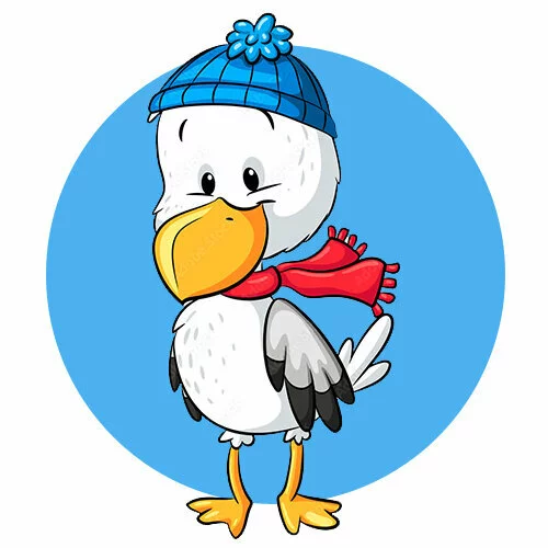 Цветной вариант раскраски осенняя чайка