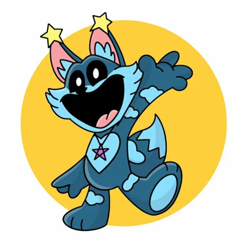 Цветной вариант раскраски улыбающиеся твари stellfox