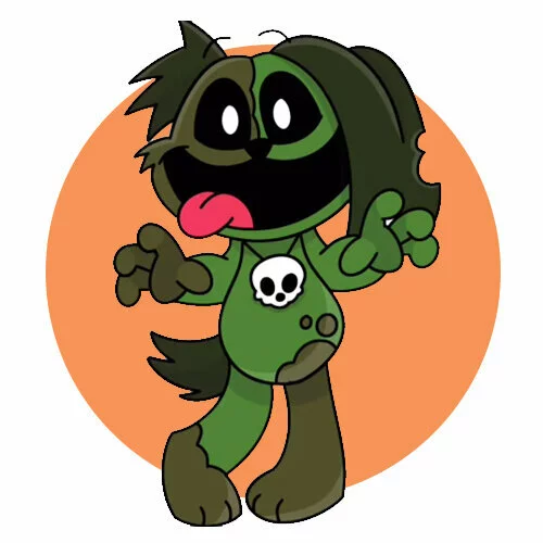 Цветной вариант раскраски улыбающиеся твари mangymutt