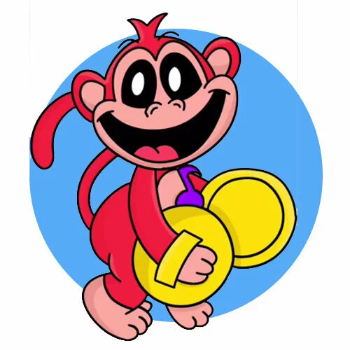 Цветной вариант раскраски улыбающиеся твари marchin monkey