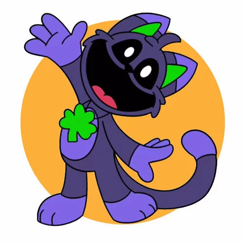 Цветной вариант раскраски улыбающиеся твари luke meowluck