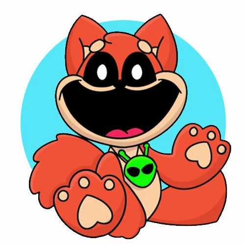 Цветной вариант раскраски улыбающиеся твари kiko shiba inu