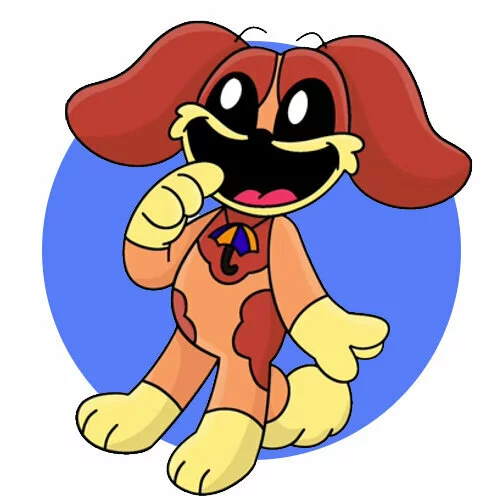 Цветной вариант раскраски улыбающиеся твари drizzle puppy