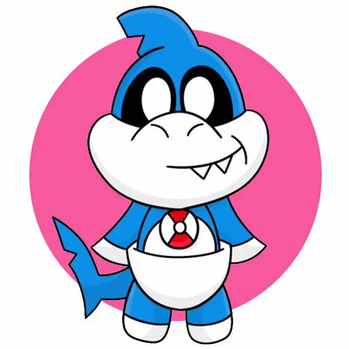 Цветной вариант раскраски улыбающиеся твари малыш jolly jaws