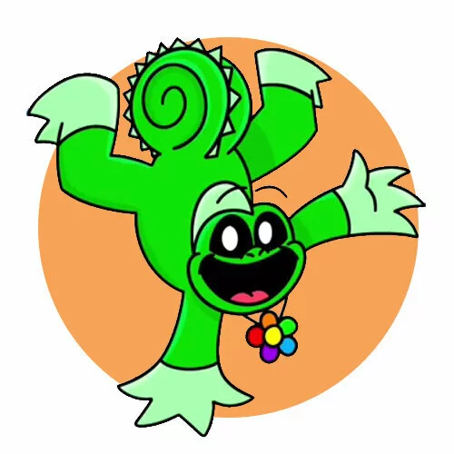 Цветной вариант раскраски улыбающиеся твари camila charm