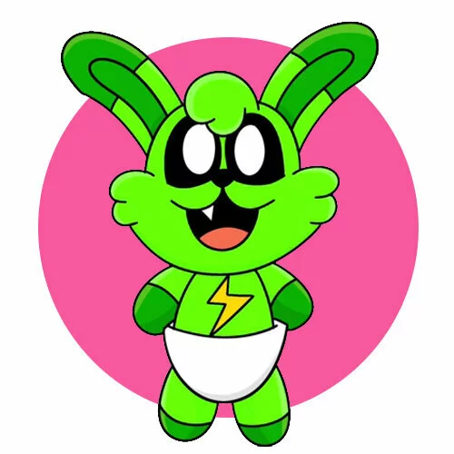 Цветной вариант раскраски улыбающиеся твари baby hoppy hopscotch