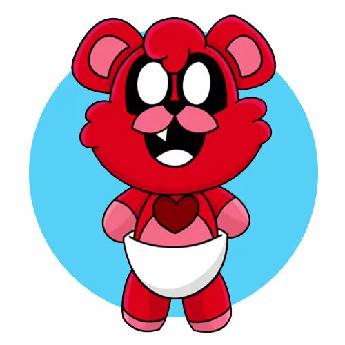 Цветной вариант раскраски улыбающиеся твари малы bobby bearhug