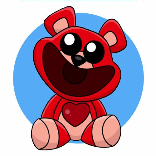 Цветной вариант раскраски улыбающиеся твари bobby bearhug plushie