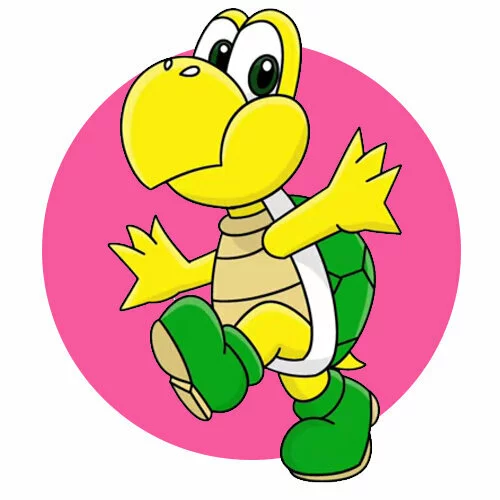 Цветной вариант раскраски улыбающиеся твари a koopa