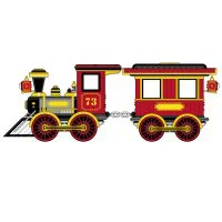 Цветной пример раскраски поезд с вагоном