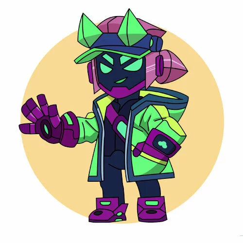 Цветной вариант раскраски цифровой фэнг