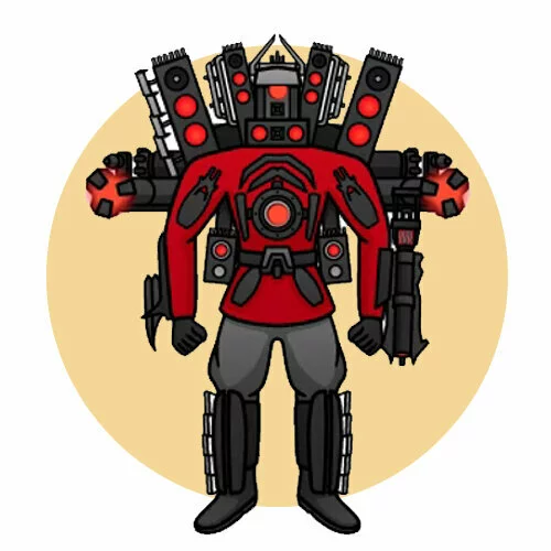 Цветной вариант раскраски darkzone titan speakerman скибиди туалет