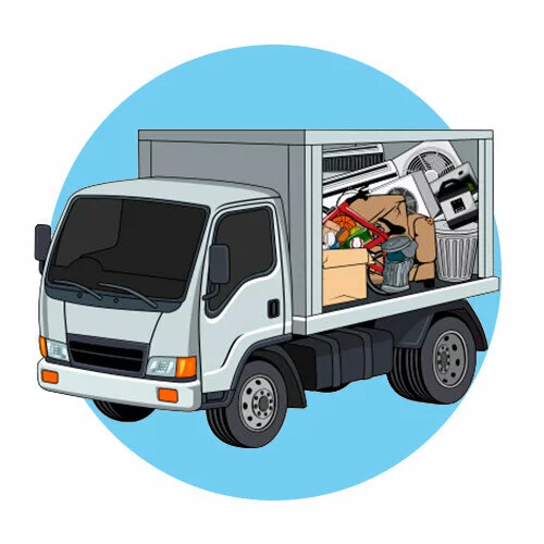 Цветной вариант раскраски мусоровоз как газель