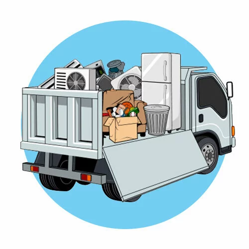 Цветной вариант раскраски мусоровоз перевозка