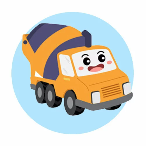 Цветной вариант раскраски по цифрам бетономешалка