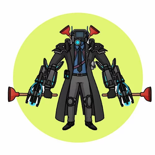 Цветной вариант раскраски обновленный вантуз-мен камерамен