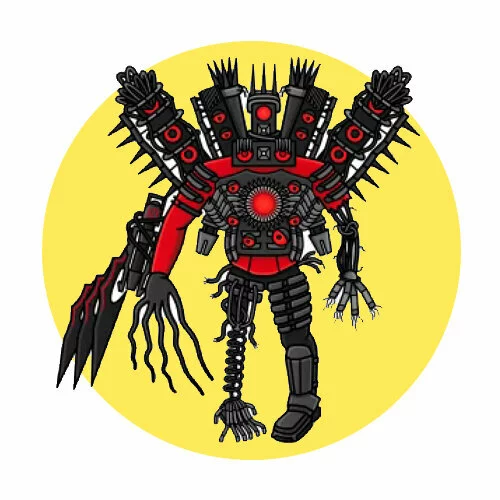 Цветной вариант раскраски новый проклятый титан спикермен