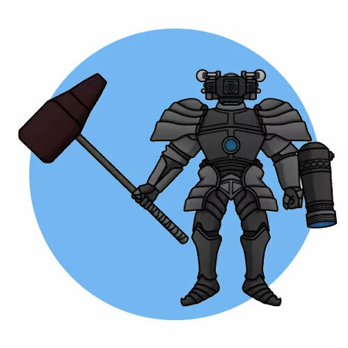 Цветной вариант раскраски новый древний титан камерамен 2.0