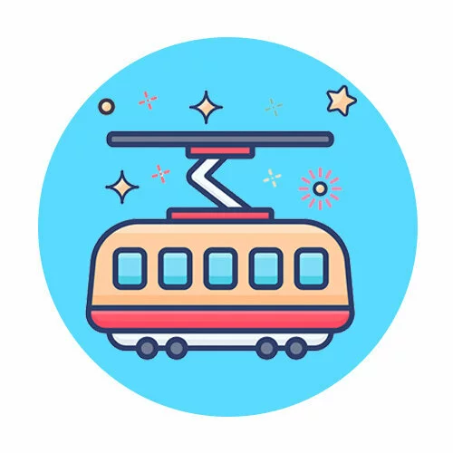 Цветной вариант раскраски трамвай иконка ток