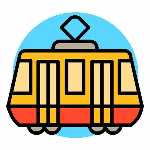 Цветной вариант раскраски иконка трамвай