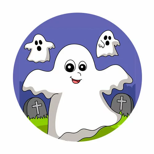 Цветной вариант раскраски три привидения