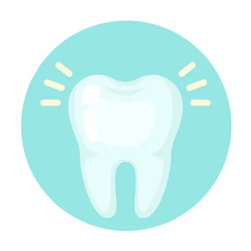 Цветной вариант раскраски здоровый зуб