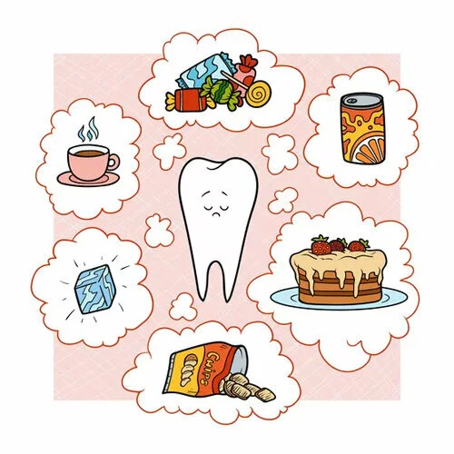 Цветной вариант раскраски вредная для зубов еда