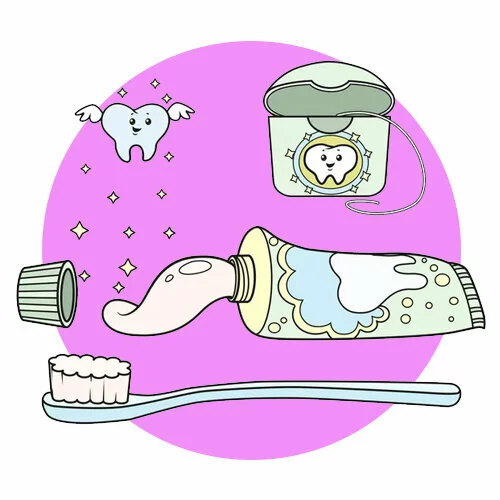 Цветной вариант раскраски для здоровья зубов