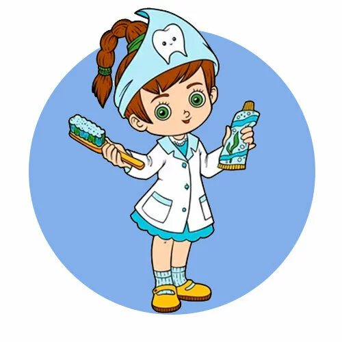 Цветной вариант раскраски зубной врач стоматолог