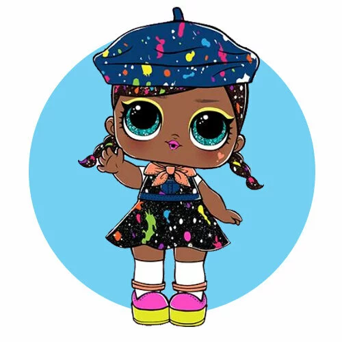 Цветной вариант раскраски кукла лол 2024 берет