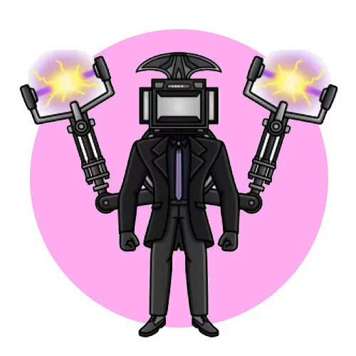 Цветной вариант раскраски upgraded large tv man