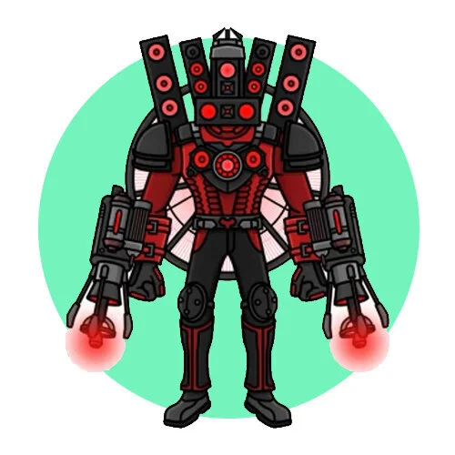 Цветной вариант раскраски красный дьявол титан спикермен