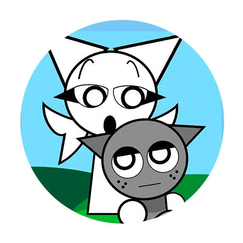 Цветной вариант раскраски спрунки взрослый и малыш