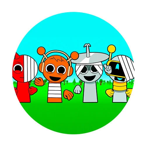 Цветной вариант раскраски спрунки в бинтах