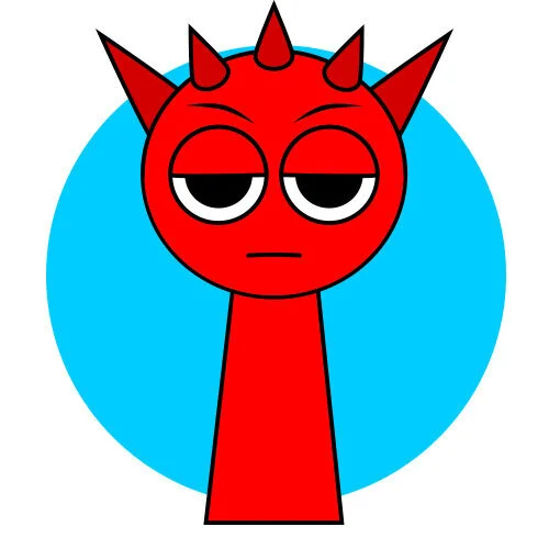 Цветной вариант раскраски спрунки red (raddy) персонаж