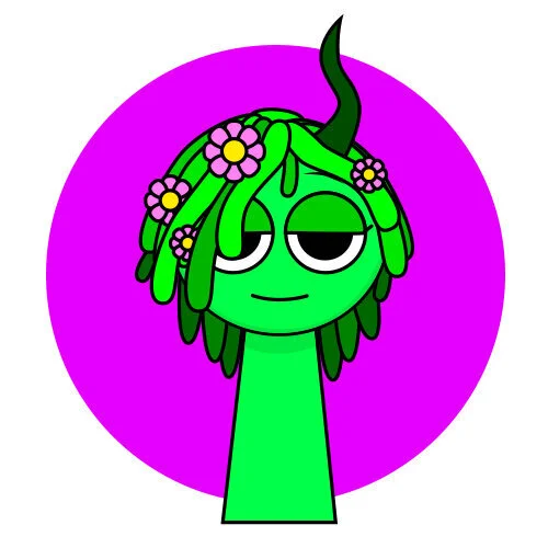 Цветной пример раскраски грин спрунки