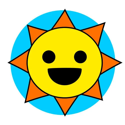 Цветной пример раскраски спрунки мистер солнце