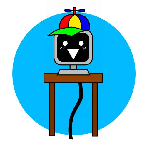 Цветной вариант раскраски mr. fun computer спрунки