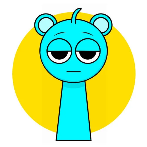 Цветной вариант раскраски скай блу спрунки