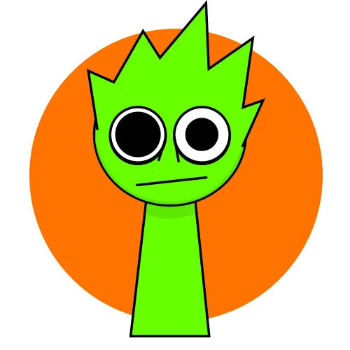 Цветной пример раскраски lime спрунки