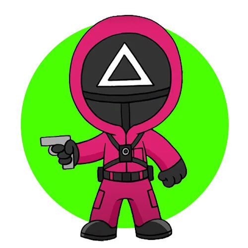 Цветной вариант раскраски игра в кальмара 2 сезон охранник