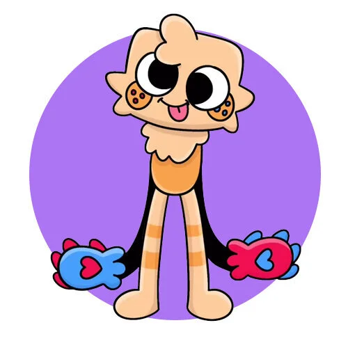 Цветной вариант раскраски губ из мир денди