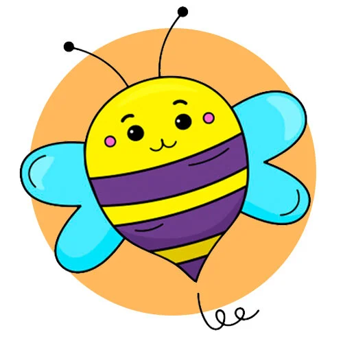 Цветной вариант раскраски пчела пин