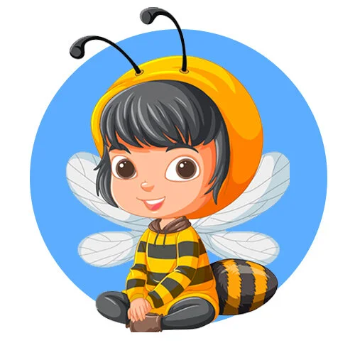 Цветной вариант раскраски костюм пчела