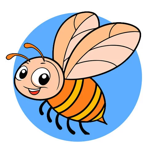 Цветной вариант раскраски милашка пчела